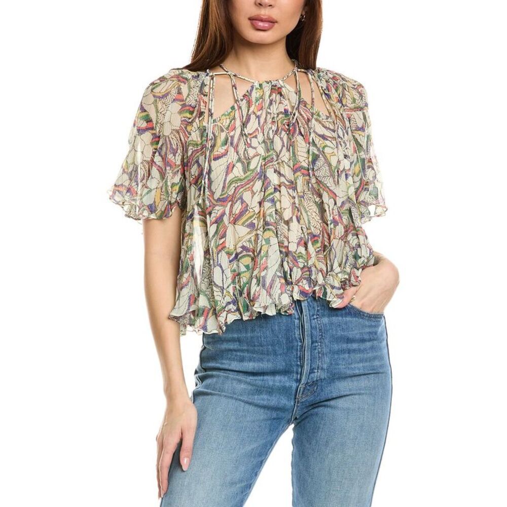 Isabel Marant Étoile Womens Isabel Marant E'toile Silk Blouse, Beige